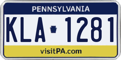 PA license plate KLA1281