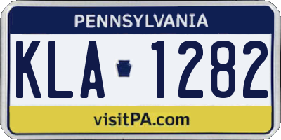 PA license plate KLA1282