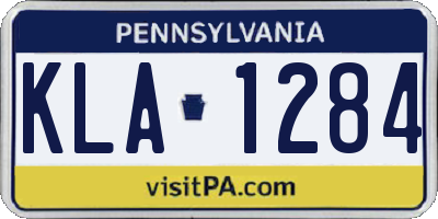 PA license plate KLA1284