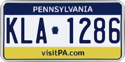 PA license plate KLA1286