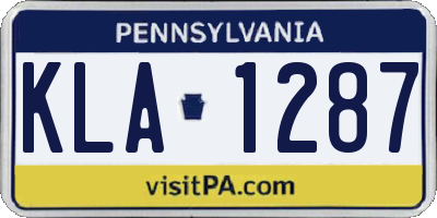 PA license plate KLA1287