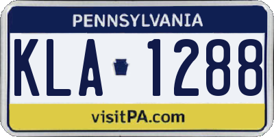 PA license plate KLA1288