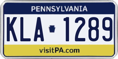 PA license plate KLA1289