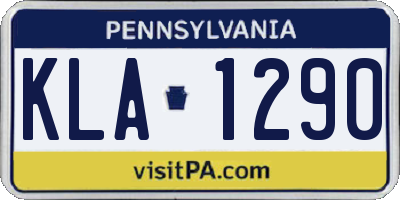 PA license plate KLA1290