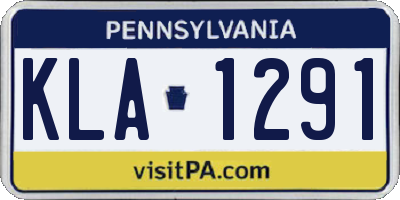 PA license plate KLA1291