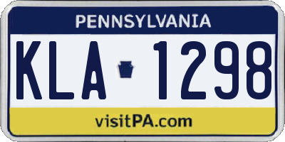 PA license plate KLA1298