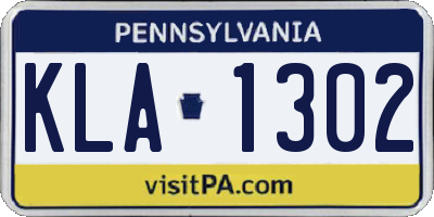 PA license plate KLA1302