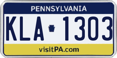 PA license plate KLA1303