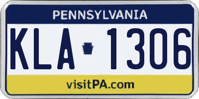 PA license plate KLA1306