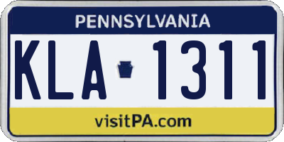 PA license plate KLA1311