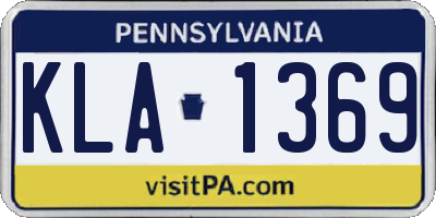 PA license plate KLA1369