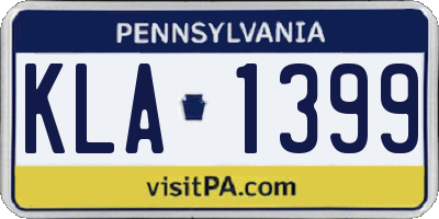 PA license plate KLA1399