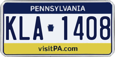 PA license plate KLA1408