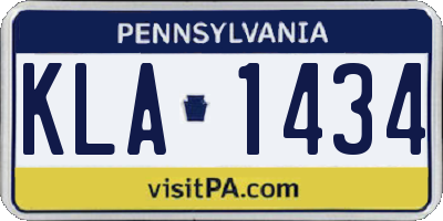 PA license plate KLA1434
