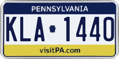 PA license plate KLA1440