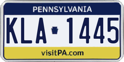 PA license plate KLA1445