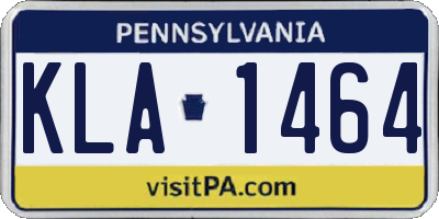 PA license plate KLA1464