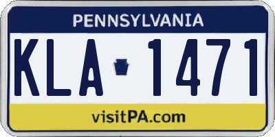 PA license plate KLA1471
