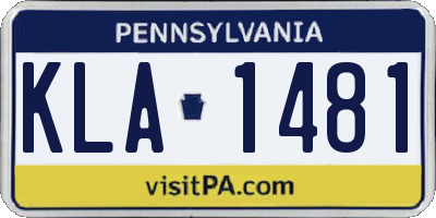 PA license plate KLA1481