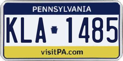 PA license plate KLA1485