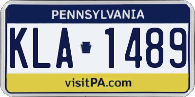 PA license plate KLA1489