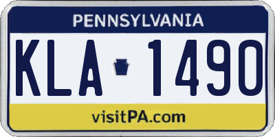 PA license plate KLA1490