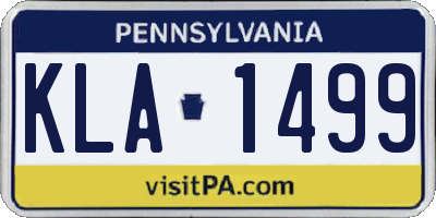 PA license plate KLA1499