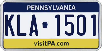PA license plate KLA1501