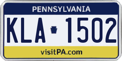 PA license plate KLA1502