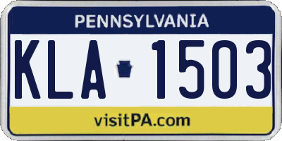 PA license plate KLA1503