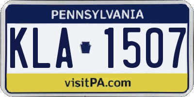 PA license plate KLA1507