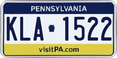PA license plate KLA1522