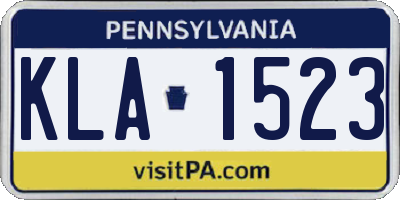 PA license plate KLA1523