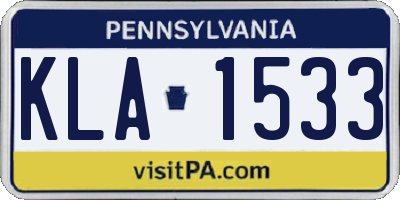 PA license plate KLA1533