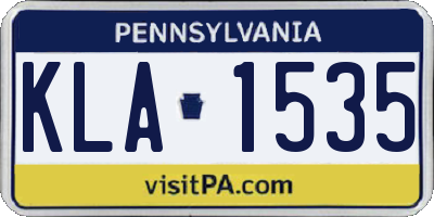 PA license plate KLA1535