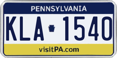 PA license plate KLA1540