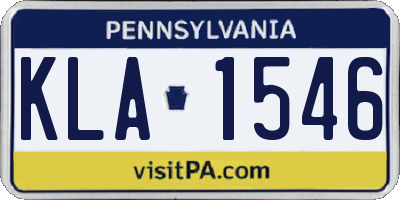 PA license plate KLA1546