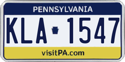 PA license plate KLA1547