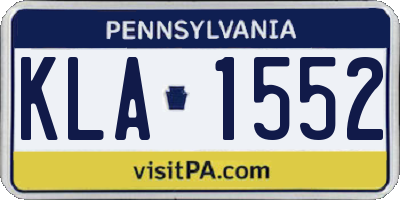 PA license plate KLA1552
