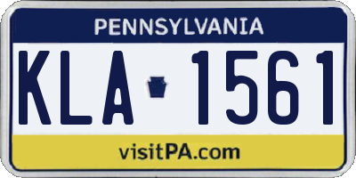 PA license plate KLA1561