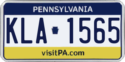 PA license plate KLA1565