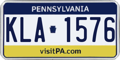 PA license plate KLA1576