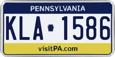PA license plate KLA1586