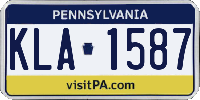 PA license plate KLA1587