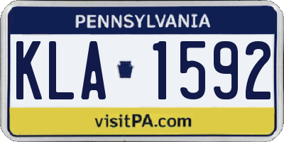PA license plate KLA1592