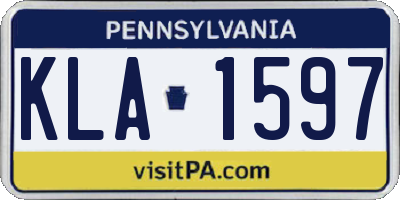 PA license plate KLA1597