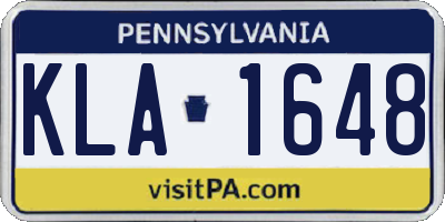 PA license plate KLA1648