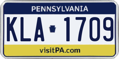 PA license plate KLA1709