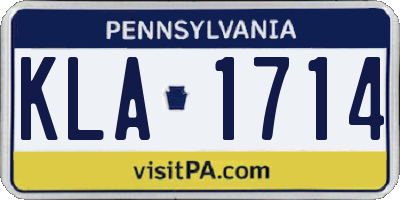 PA license plate KLA1714