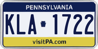 PA license plate KLA1722